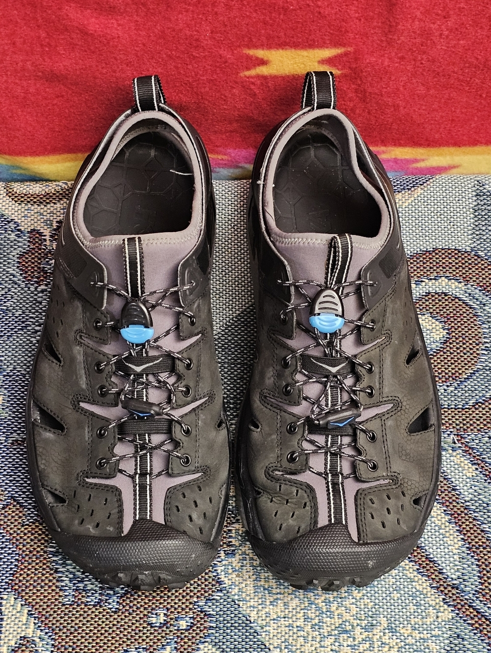 Hoka One One Tor Trafa Anthracite/Black Hiking Shoes Men's Size 11.5 Sandals
